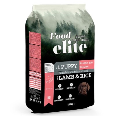 Food Elite Super Premium (32 protein 20 fat) 15kg Ξηρά Τροφή για Κουτάβια με Αρνί & Ρύζι