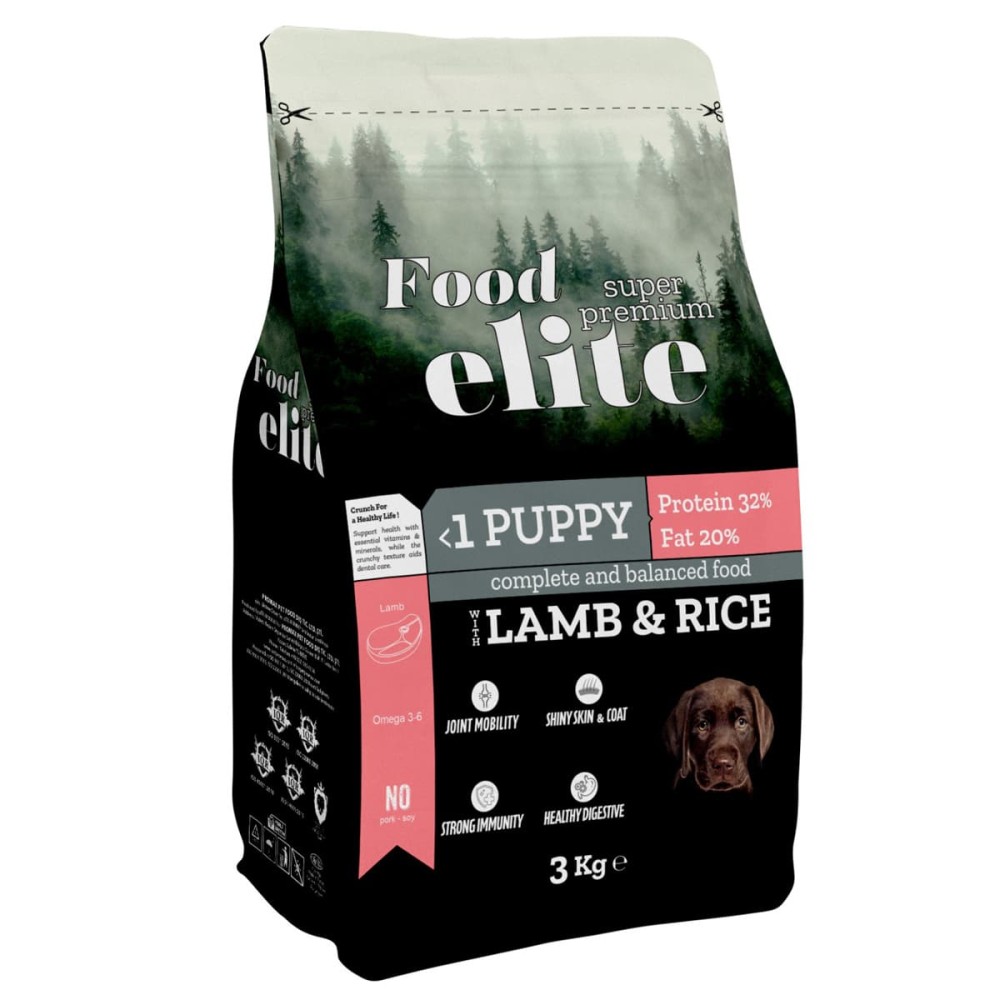 Food Elite Super Premium (32 protein 20 fat) 3kg Ξηρά Τροφή για Κουτάβια με Αρνί & Ρύζι