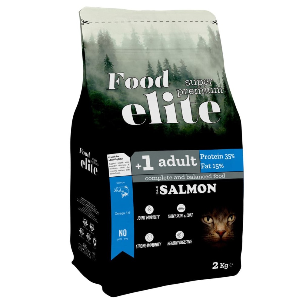 Food Elite Super Premium 2kg Ξηρά Τροφή για Ενήλικες Γάτες με Σολομό