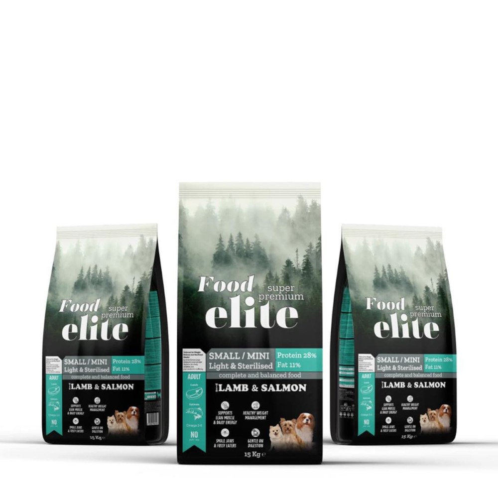 Food Elite (28 protein 11 fat) 15kg Ξηρά Τροφή για Μίνι Στειρωμένους Σκύλους με Αρνί & Σολομό