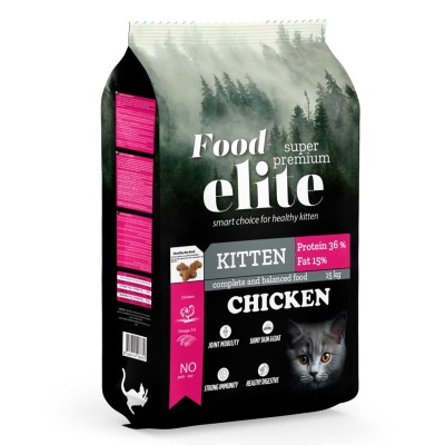 Food Elite Super Premium 15kg Ξηρά Τροφή για Γατάκια με Κοτόπουλο